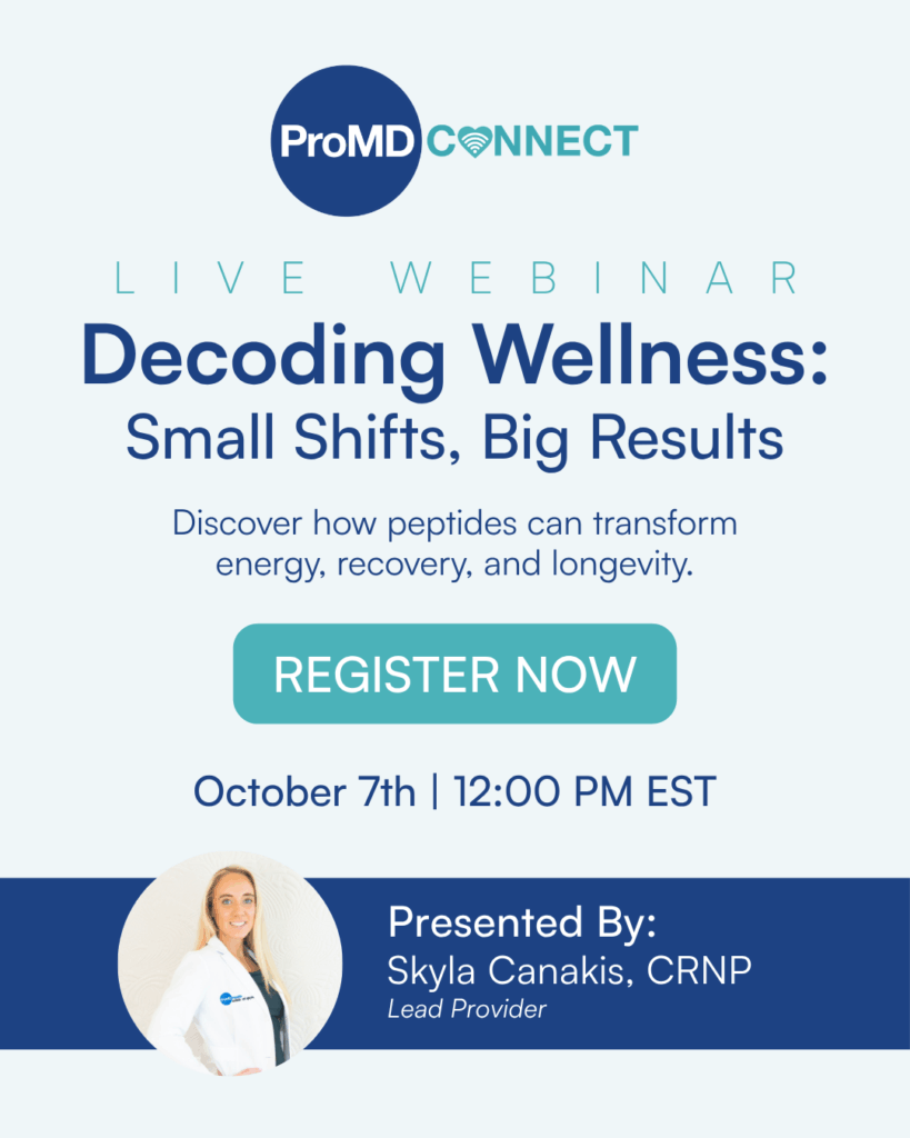 Decoding Wellness Small Shifts, Big Results Live Webinar ProMD Connect