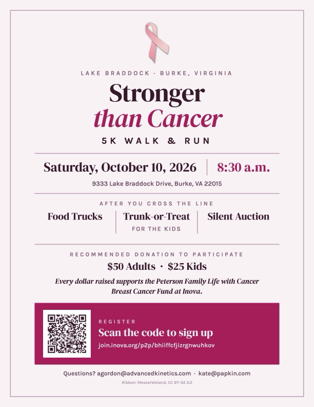 Stronger Than Cancer 5K Event Flyer
